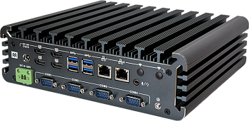 MM-BOX EP5. Компактный промышленный компьютер с 4 выходами HDMI. Вид сзади